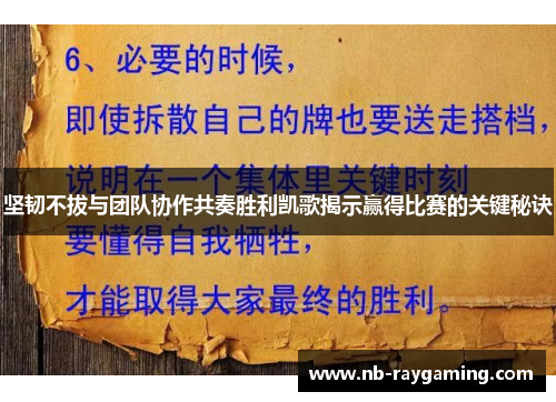 坚韧不拔与团队协作共奏胜利凯歌揭示赢得比赛的关键秘诀